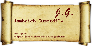 Jambrich Gusztáv névjegykártya