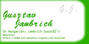gusztav jambrich business card